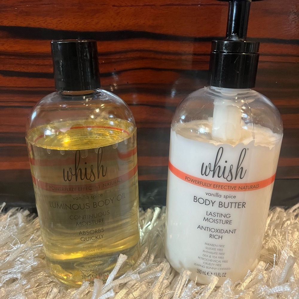Whish Vanilla Spice Body Butter & Luminous Body Oil Set i